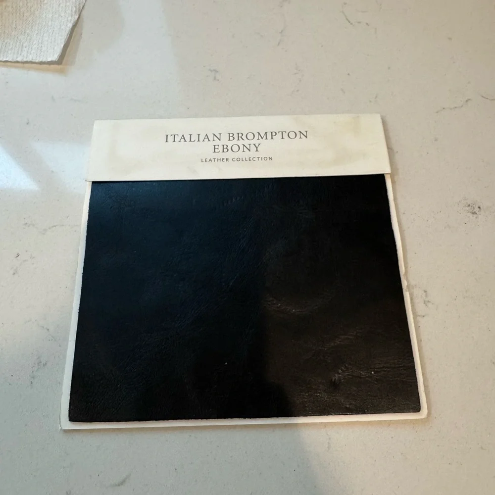 Restoration Hardware Italian Brompton Ebony Leather Sample - Black